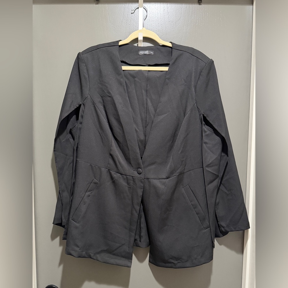 SHEIN Women's Black Blazer Jacket with cape sleeves